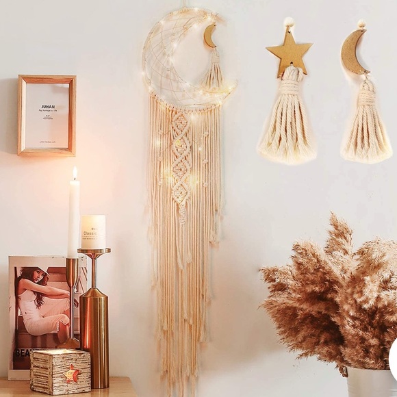 Other - Moon wall hanging, lights included 🌙 Great for dorm rooms!